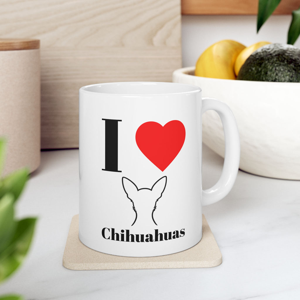 I ❤️ Chihuahuas Mug — Cute Dog Lover Coffee Cup (11oz & 15oz)