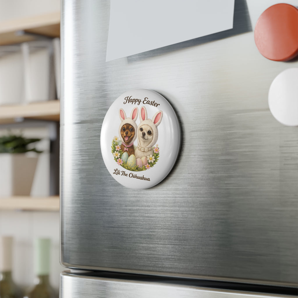 Easter Chihuahua Magnet 🐰🐾 | Lili The Chihuahua – Cute Bunny Dog Fridge Magnet